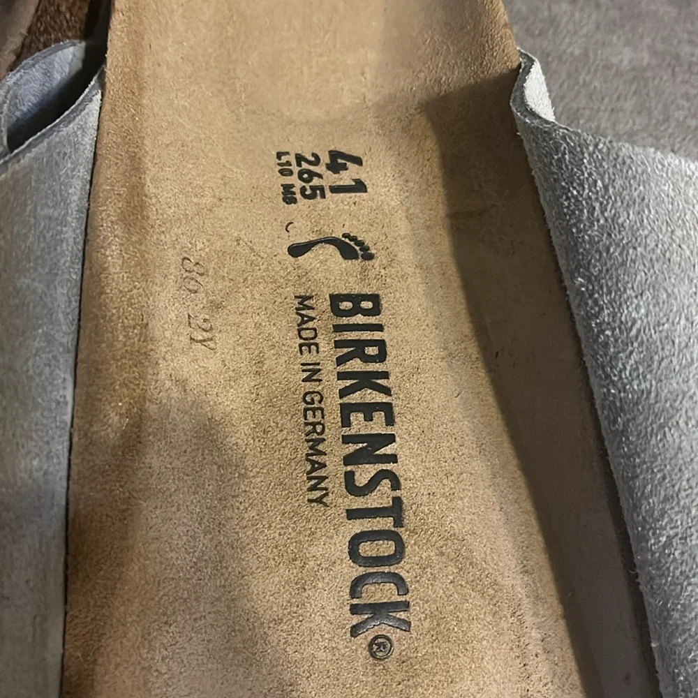 Birkenstock Light Gray Suede Sandals